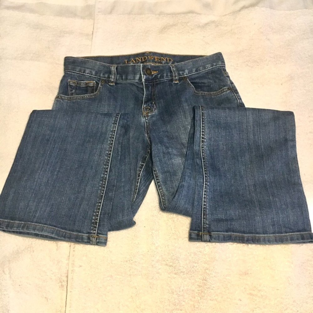 Land's End. Womens. Bootcut Jeans. Blue. Size 4.